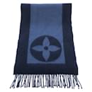 Louis Vuitton Navy Wool Scarf