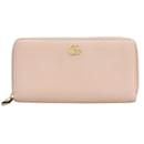 Portefeuille bi-fold en cuir rose Gucci GG Marmont