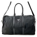 Prada Boston Bag in Black Nylon and Leather