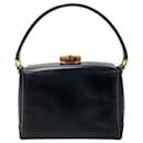 Gucci Old Bamboo Leder Turnlock Handtasche