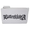 Balenciaga White Leather Card Wallet