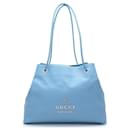 Borsa tote in pelle blu Gucci