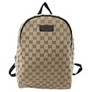 Zaino in tela GG beige e marrone Gucci