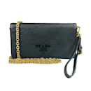 Prada Saffiano Chain/Shoulder Wallet