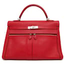 Hermes Kelly Laki 35 Handbag in Vermilion Swift Leather - Hermès