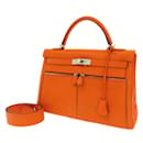 Borsa Hermes Kelly Raki 32 in pelle Swift arancione - Hermès