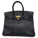 Borsa Hermès Birkin 35 in pelle Ardennes nera