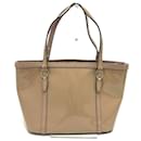 Borsa tote in pelle verniciata beige Gucci