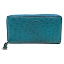 Portefeuille long bleu Gucci