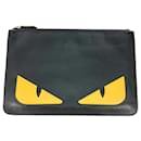 Fendi Black Leather Clutch Bag