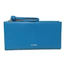 Portefeuille long bi-fold en cuir bleu Jil Sander