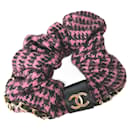 Chanel CC Marque Houndstooth Cheveux Caoutchouc