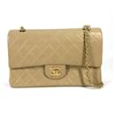 Chanel A01112 Beige Leather Shoulder Bag