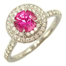 Platinbandring von Tiffany & Co. mit rosa Saphir und Diamant