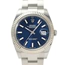 Rolex Datejust 41 126334 Bright Blue Bar Dial Wristwatch