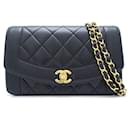 Bolso de hombro con cadena Chanel en piel de cordero negro