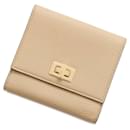 Fendi Tri-fold Wallet in Beige Gold