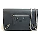 Balenciaga Black Leather Shoulder Bag