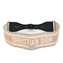 Cinto grosso rosa com bordado Christian Dior