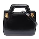 Salvatore Ferragamo Black Leather Shoulder Bag