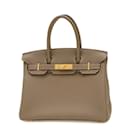 Hermes Birkin 30 Handbag in Togo Etoupe Gray - Hermès