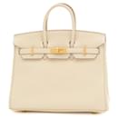 Hermes Birkin 25 Handbag in Ivory Togo Leather - Hermès