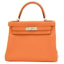 Sac à main Hermes Kelly 28 en Togo Orange - Hermès