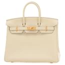 Hermes Birkin 25 Handbag in Ivory Togo Leather - Hermès