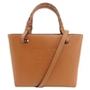 Sac Tote Anagram Loewe en cuir de veau marron