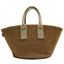 Hermes Brown Linen Handbag Tote Bag - Hermès