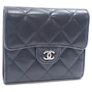 Chanel Tri-fold Wallet in Black Lambskin