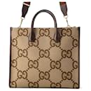 Sac fourre-tout en toile et cuir Gucci Jumbo GG