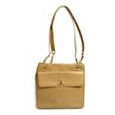 Borsa a spalla in pelle beige Chanel