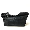 Bolsa tote de couro preto Chanel