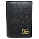 Portefeuille en cuir noir Gucci GG Marmont