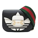 Schultertasche aus schwarzem Leder Gucci x Adidas