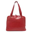 Chanel Rote Leder Schultertasche