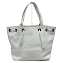 Chanel CC Mark White Leather Tote Bag