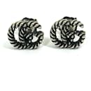 Gucci Logo GG Marmont Silver Stud Earrings