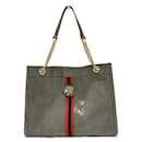 Bolso tote de cuero gris Gucci