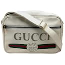 Bolsa de ombro de couro branco Gucci