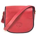 Bolsa de ombro de couro vermelho Gucci