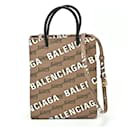 Sac de shopping en toile enduite beige et cuir Balenciaga