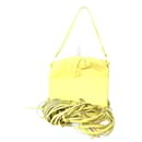 Bolso de hombro de cuero amarillo Bottega Veneta