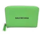 Porta-moedas de couro verde Balenciaga