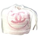 Bolsa de ombro de algodão rosa Chanel