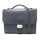 Hermes Gray Leather Briefcase - Hermès