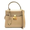 Beige Lederhandtasche von Gucci