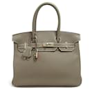 Hermes Birkin 30 Handbag in Gray Togo Leather - Hermès