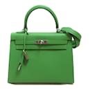 Hermes Kelly 25 Handbag in Green Vert Yucca Epsom Leather - Hermès